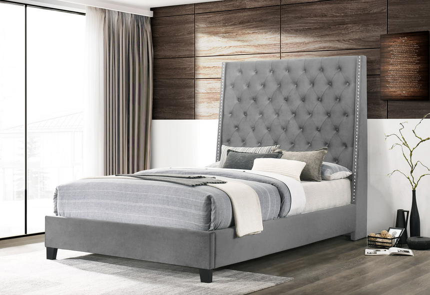 *AVAL GREY BED 6FT