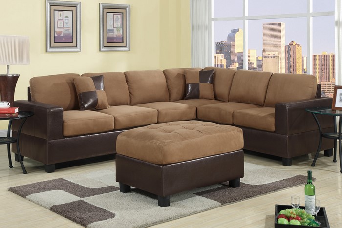 F7630 Black Sectional Sofa Image