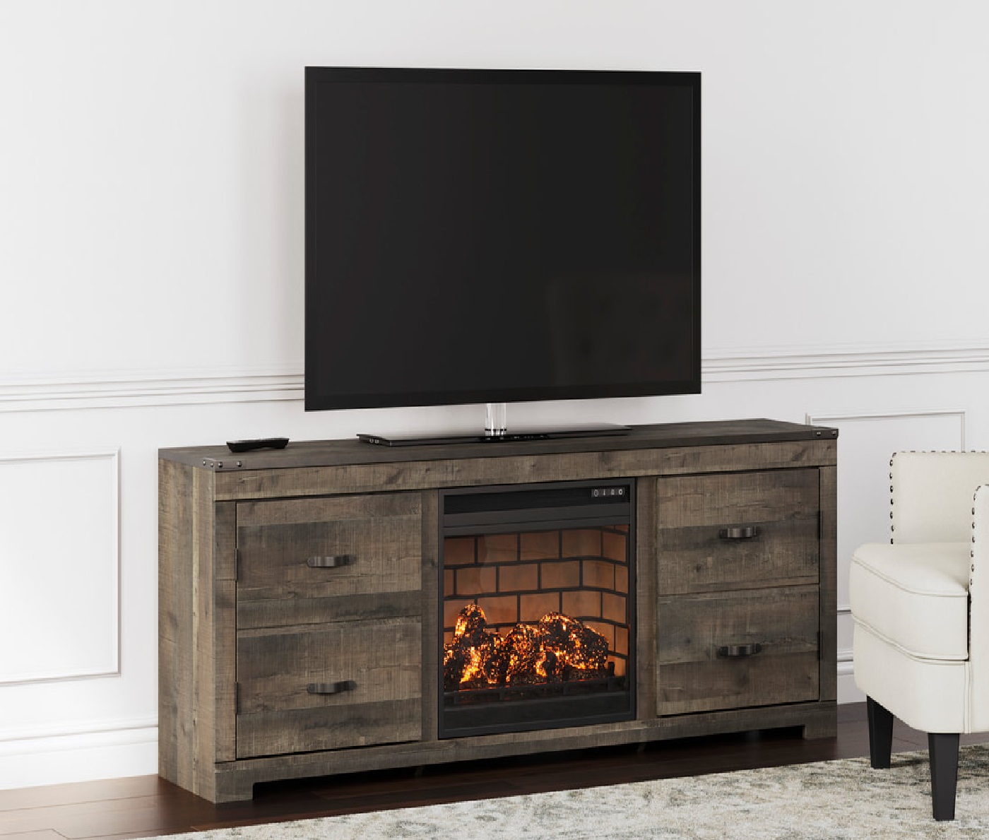 * W446-168 // TV Stand 72 W/ Fireplace