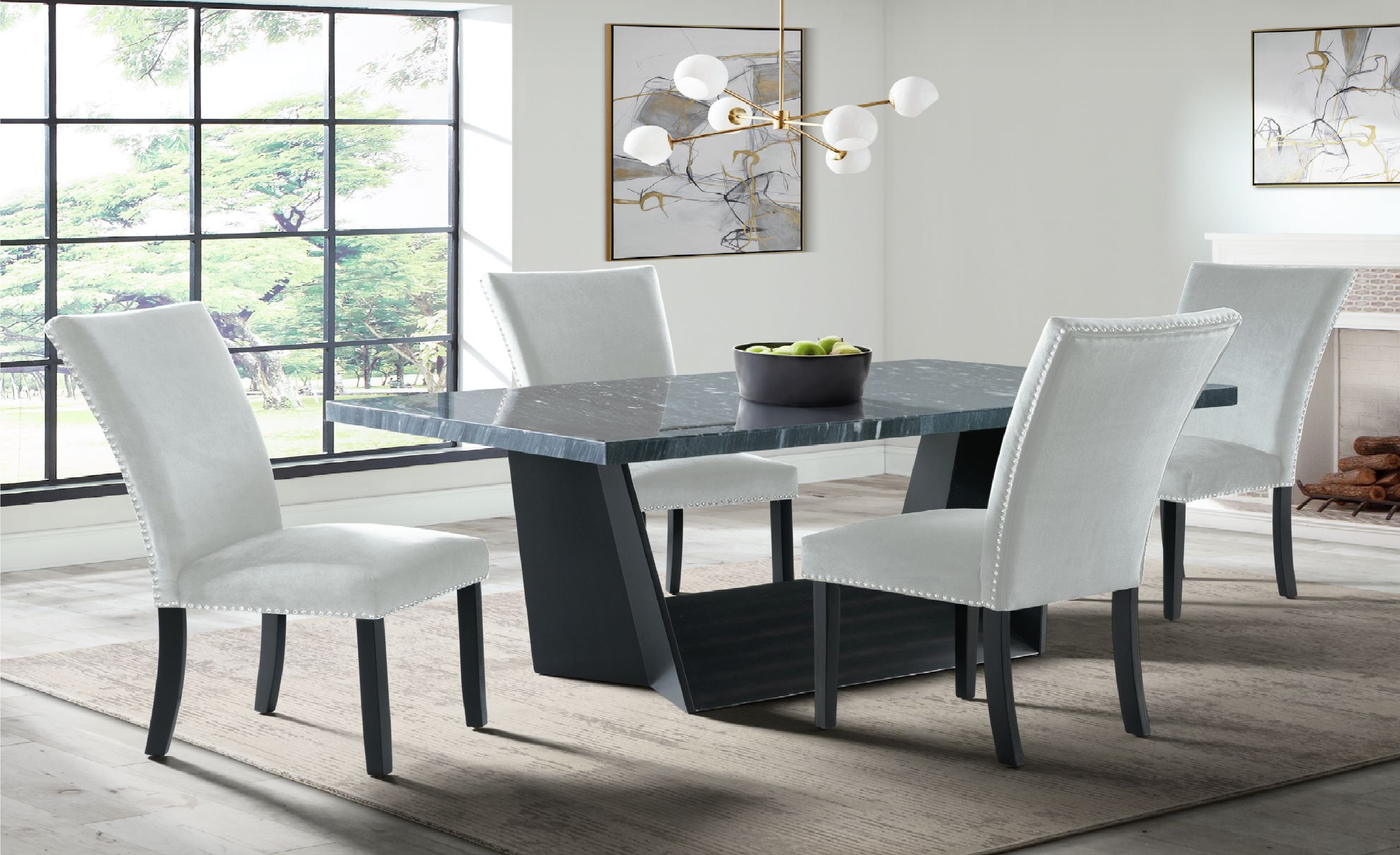 * Beckley Dining // grey velvet w/ dark top -{IN STOCK}