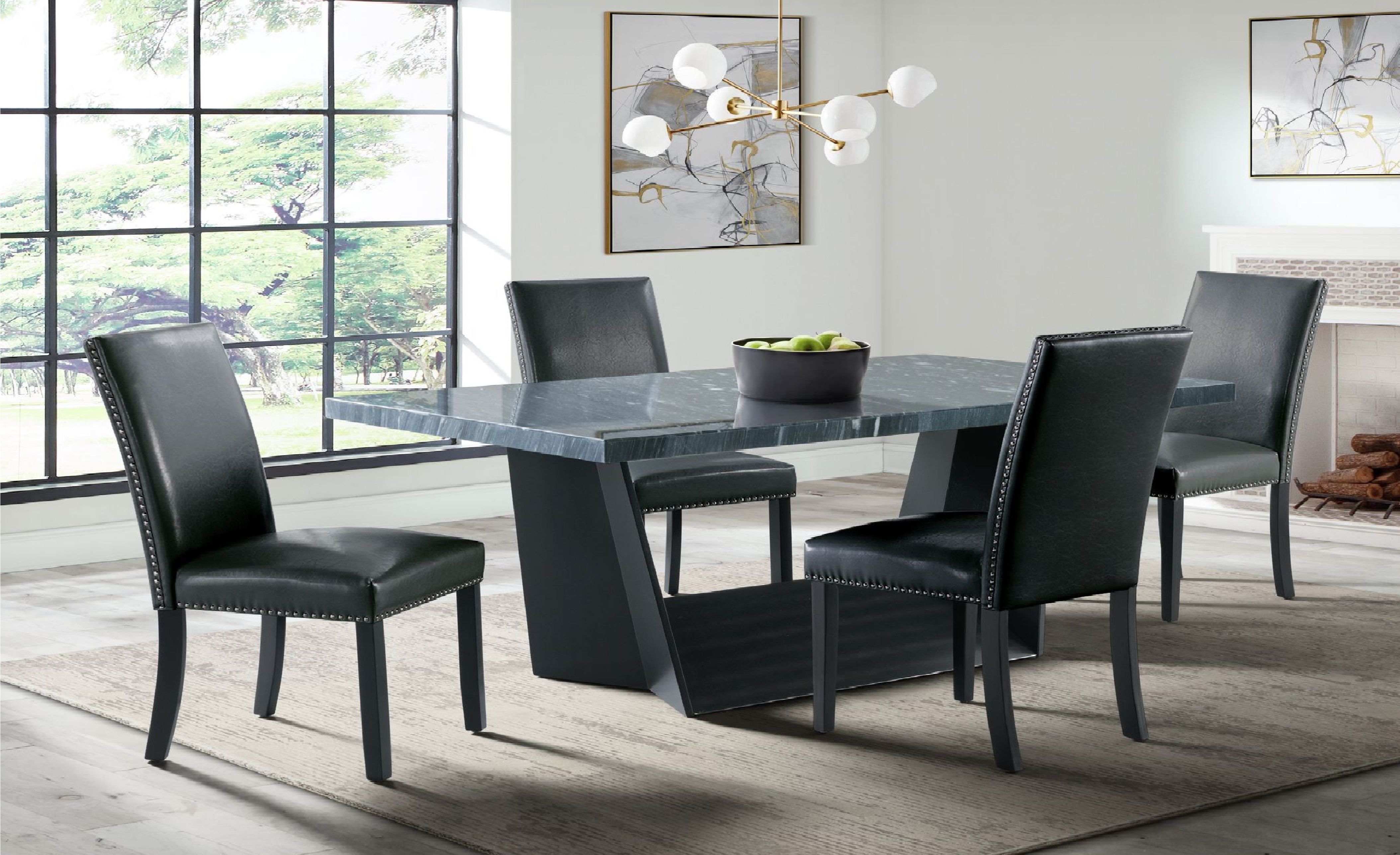 * Beckley Dining // black pu w/ dark top -{IN STOCK}