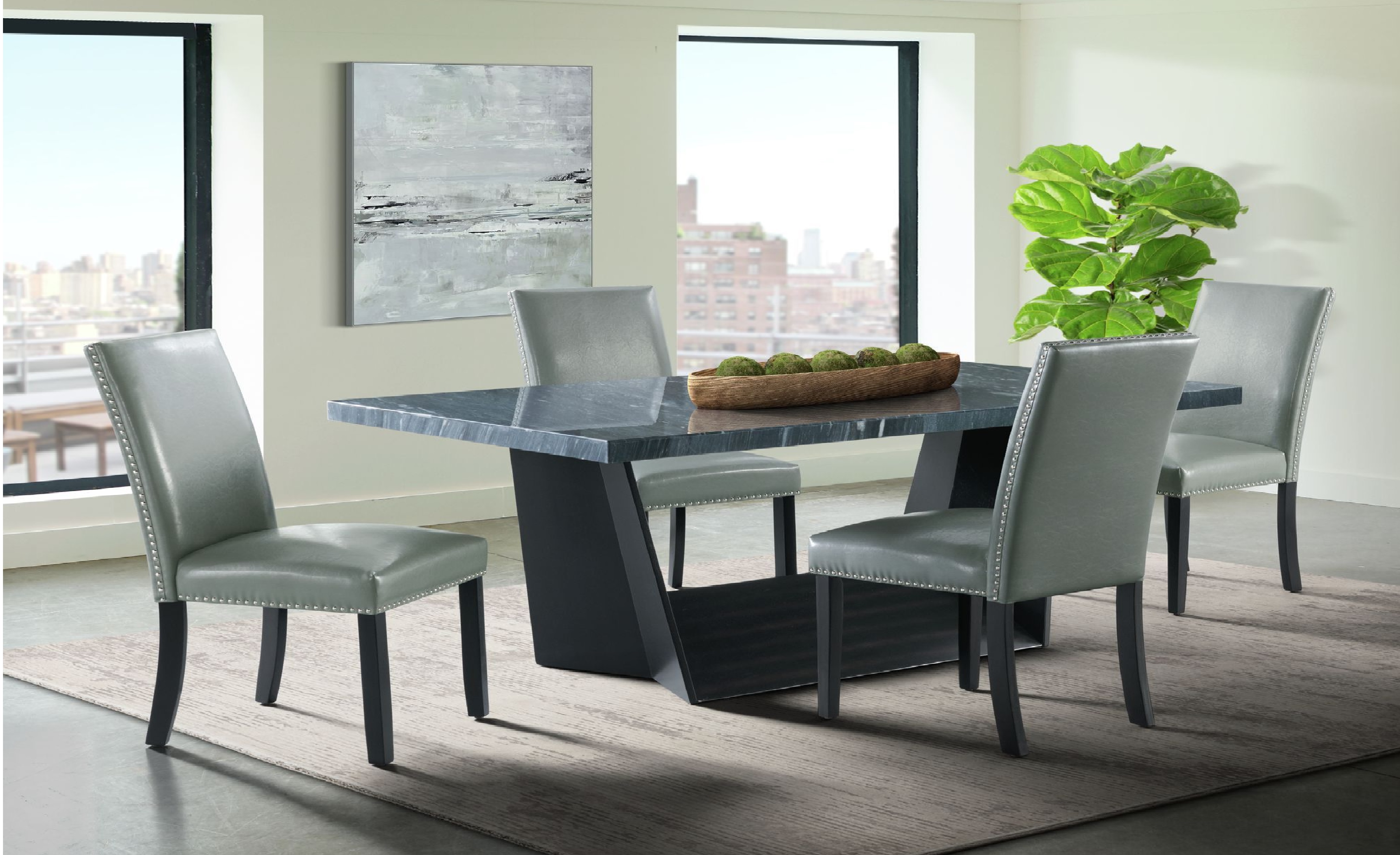 * Beckley Dining // grey pu w/ dark top -{IN STOCK}