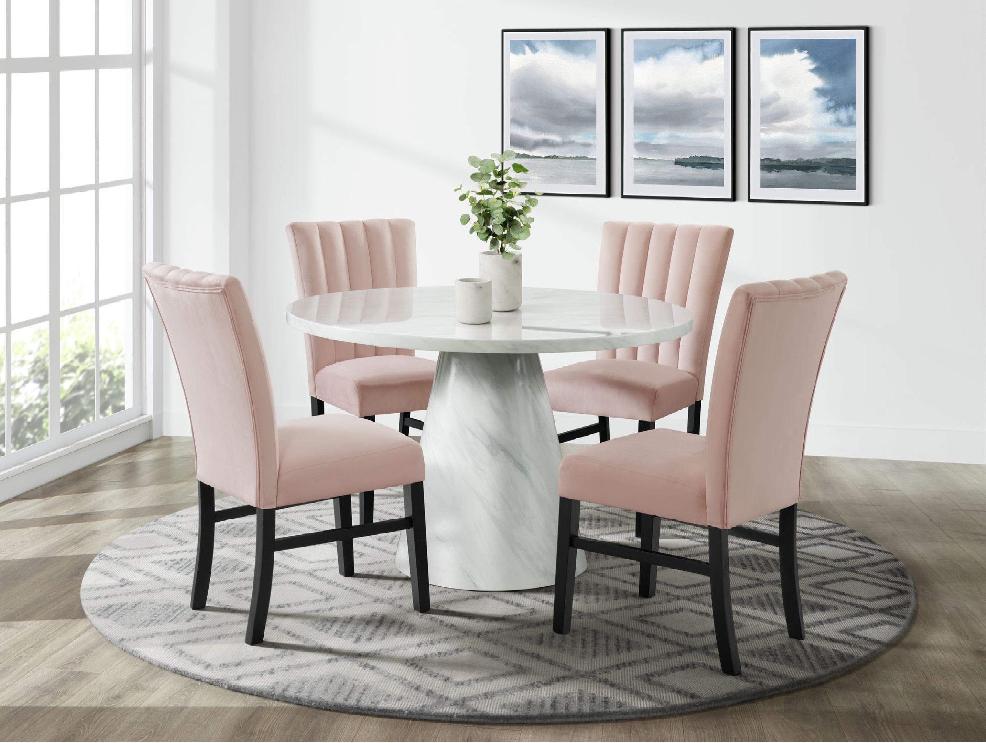 * Bellini Round // Dining White&Pink -{FEW STOCK}