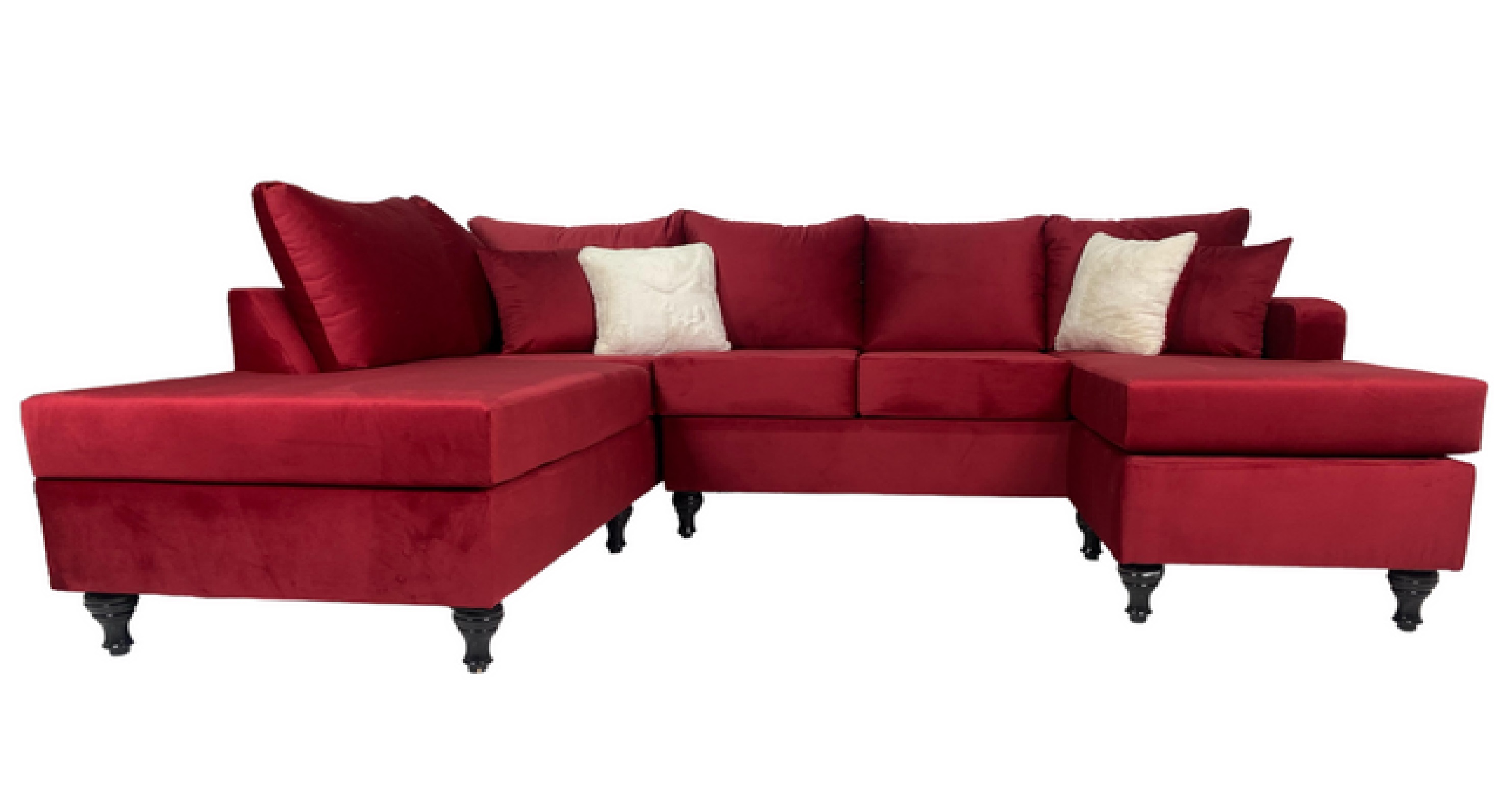 *260 Red Velvet Sectional Image