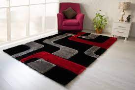 + 3D Shaggy RED-BLACK / Rug Image