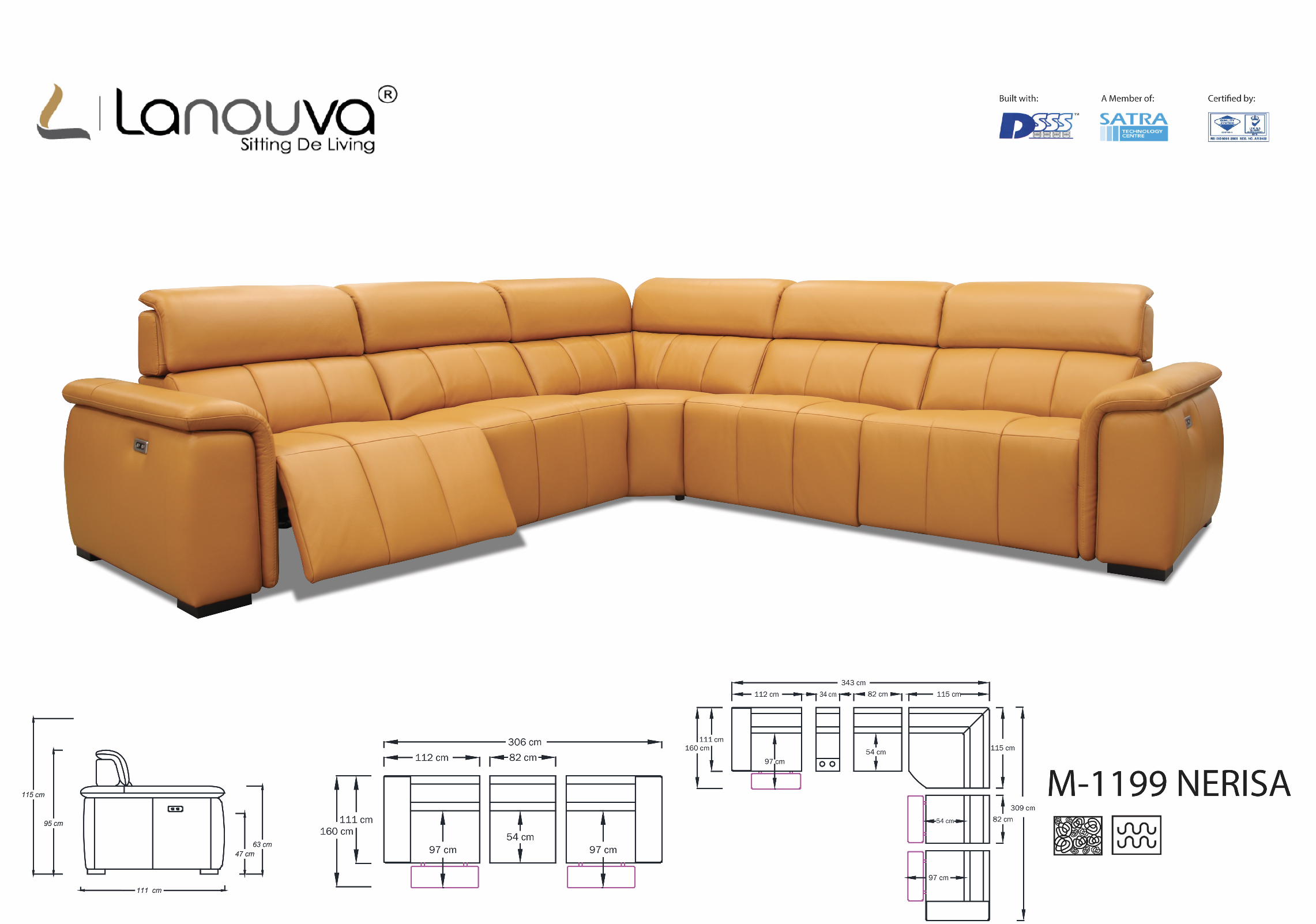 1199P3 NERISA SECTIONAL SL2237 LATTE Image