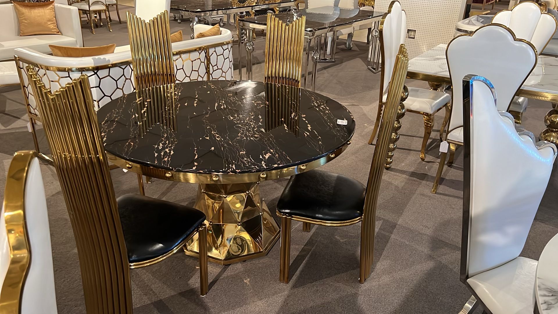 05CB547G GOLD-BLACK Side chair Image
