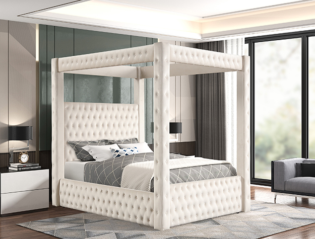 5114IV ANNABELLE CANOPY BED IVORY