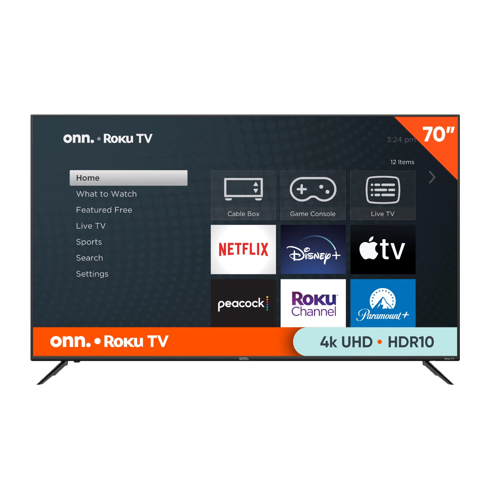 onn 70 4K UHD  LED Roku Smart TV HDR (100012588)