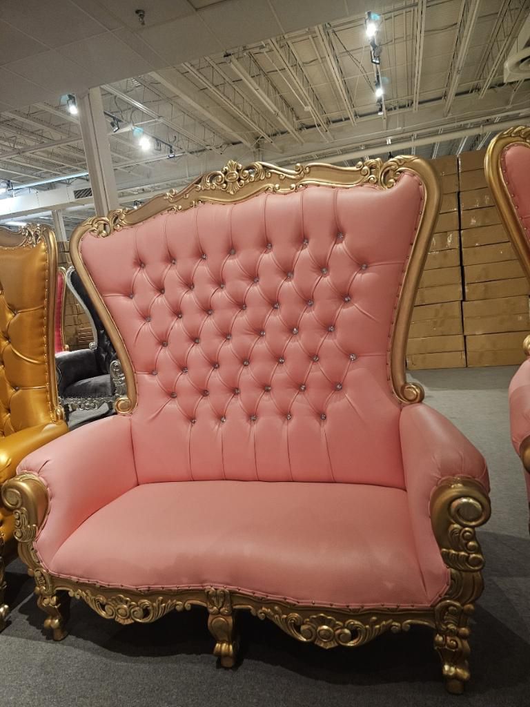 * 05FE23 Pink // gold double chair Image