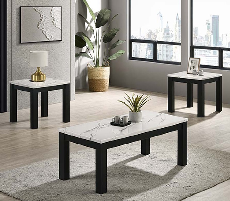 + 4170 // FAUX MBL WHITE CKTL SET