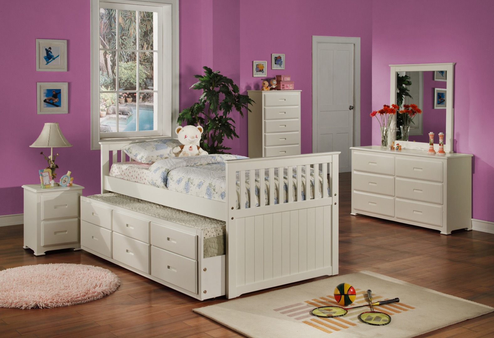 ST031/ST035 WHITE TWIN TRUNDLE BED Image