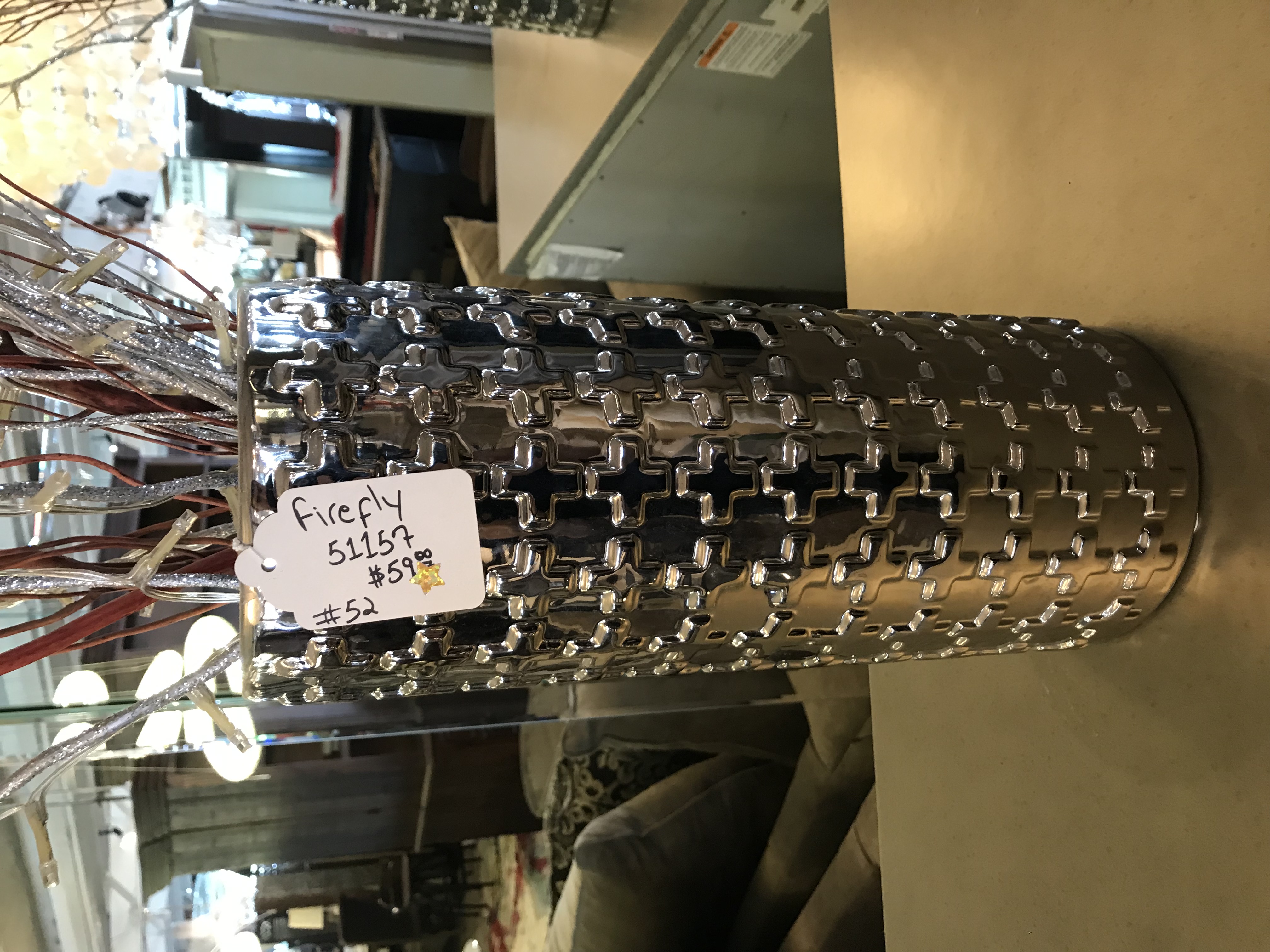 51157 SILVER CERAMIC VASE Image