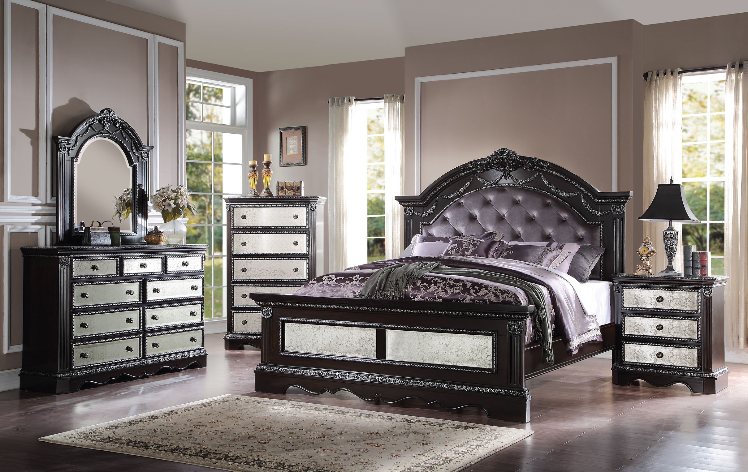 Athena Silver Bedroom Set