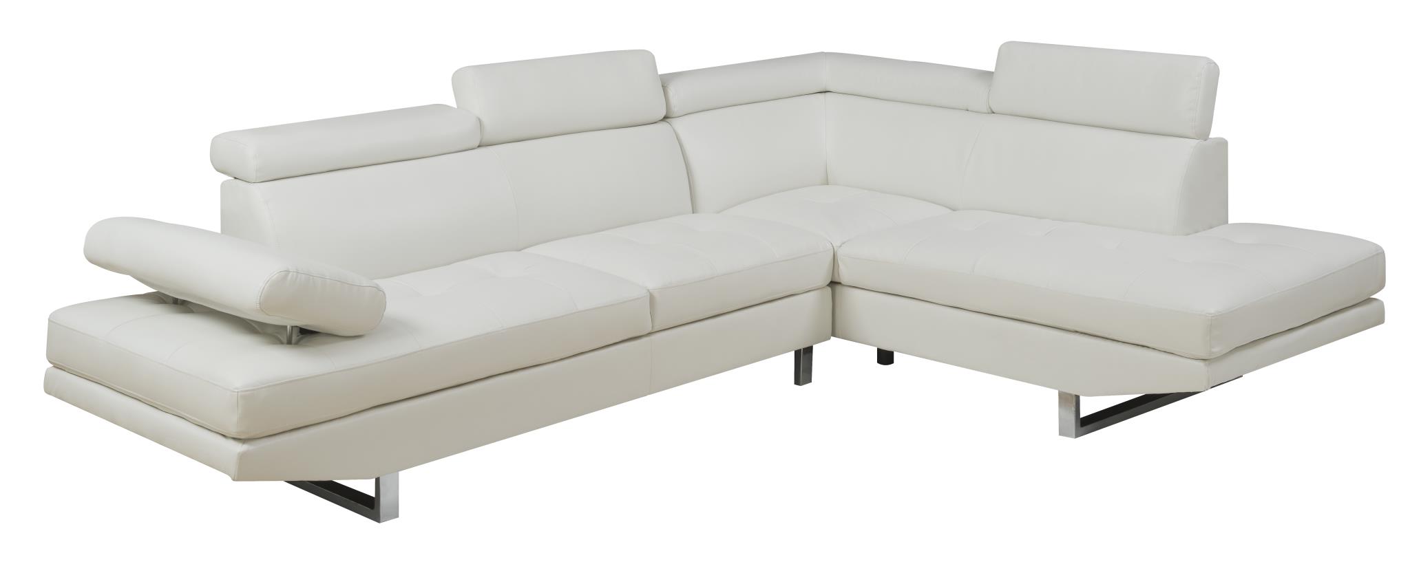 1052-SEC-WH - METAIRIE WHITE BOUNDED/PU SECTIONAL Image