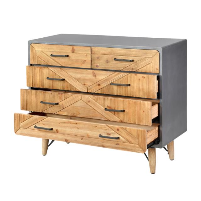 LOFT WOODEN CABINET W/ 5 DRAWERS Image