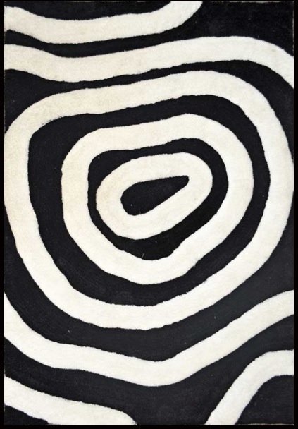 Black and White Hole Rug Image