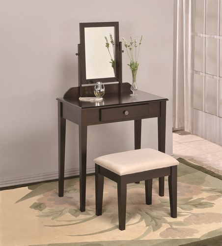 2208 Iris Vanity Table and Stool Expresso