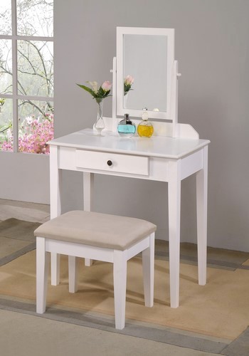 2208 Iris Vanity Table and Stool White